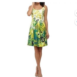 COPY - Nine West | 8 | yellow/multi-color| scoop neckline| with pockets dress